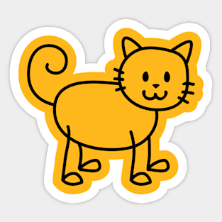 Cat standing, toddler artstyle Sticker